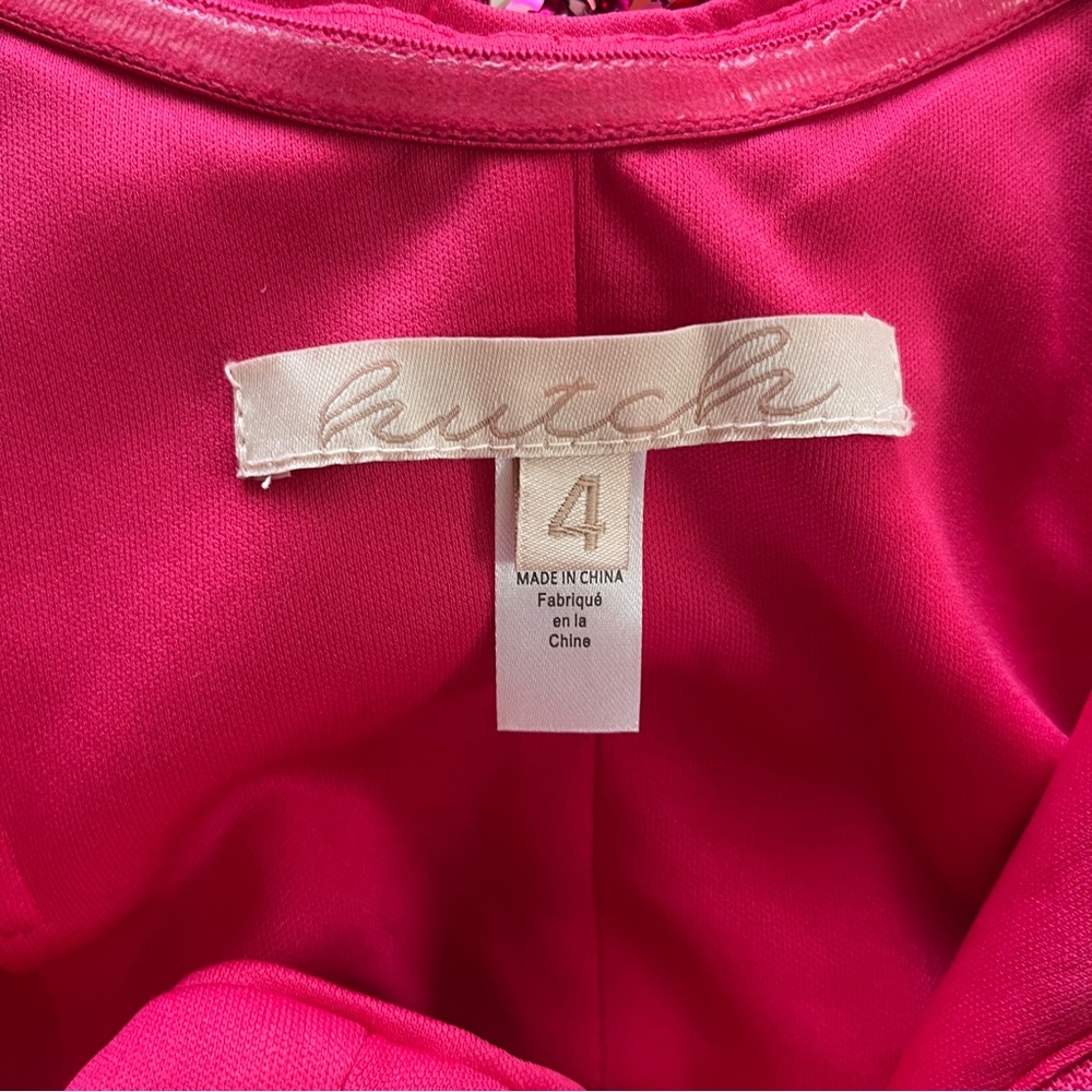 Hutch Hot Pink Delphine Sequin Bow Strapless Top w/ Sweetheart Neckline & Boning - Picture 12 of 16